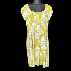 Manuhealii Women’s Short Dress AWAPUHI Print Tie Front Neckline Rayon Medium